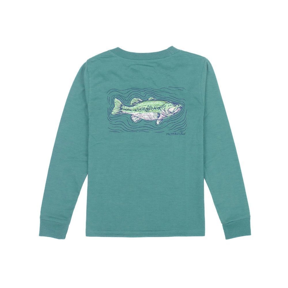 Ld Spotted Bass LS Teal - Properly Tied
